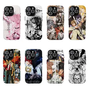 Death Note Light L Phone Case, Kira Detective Shinigami Cover for iPhone 15,14,13,12,11 Pro Max/Pro/Mini,  Shockproof Anti-Drop Cases