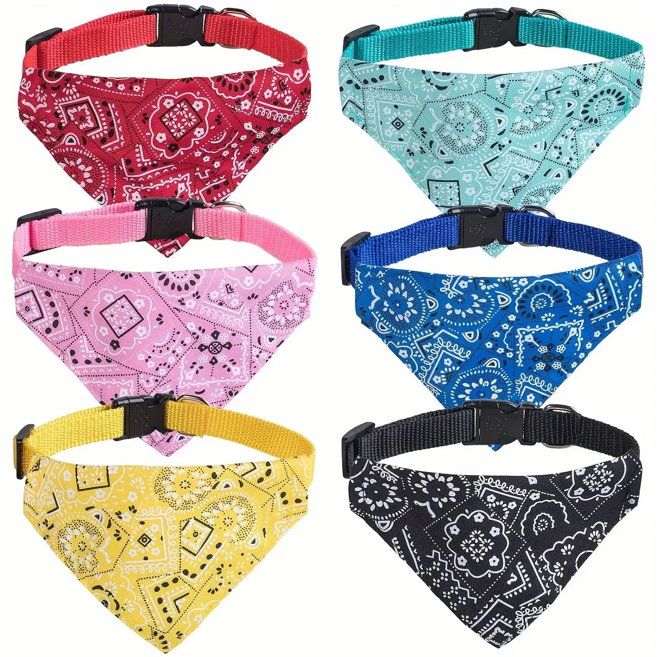 6pcs Set of Cat Scarves, Bow Ties And Collars, with Detachable Bowknots, Suitable for Small Dogs And Kittens, Adjustable Scarves, Pet Scarves, Fashionable Collars, High-Quality Fabrics, Durable Materials, Essential for Pet Owners And Pet Lovers