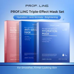 PROF.LING 3 Types Face Mask Set | Anti-Aging, Brightening & Deep Hydration | All-in-One Skincare Bundle Hydrating Skin Repair