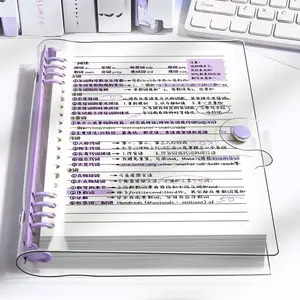 B5 Transparent Loose Leaf Spiral Notebook Designed for Rewriting and Summarizing Notes, Detachable Binding Allows Rebuilding Knowledge Systems Anytime, Perfect for Active Learning and Review Cycles, Available in B5 Ruled 160 Pages and B5 Blank 160 Pages