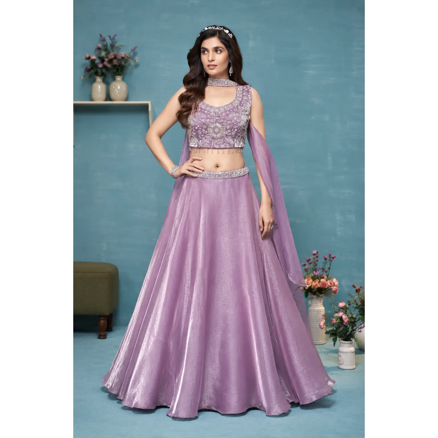 Lavender Radiance 3-Piece Lehenga Set
