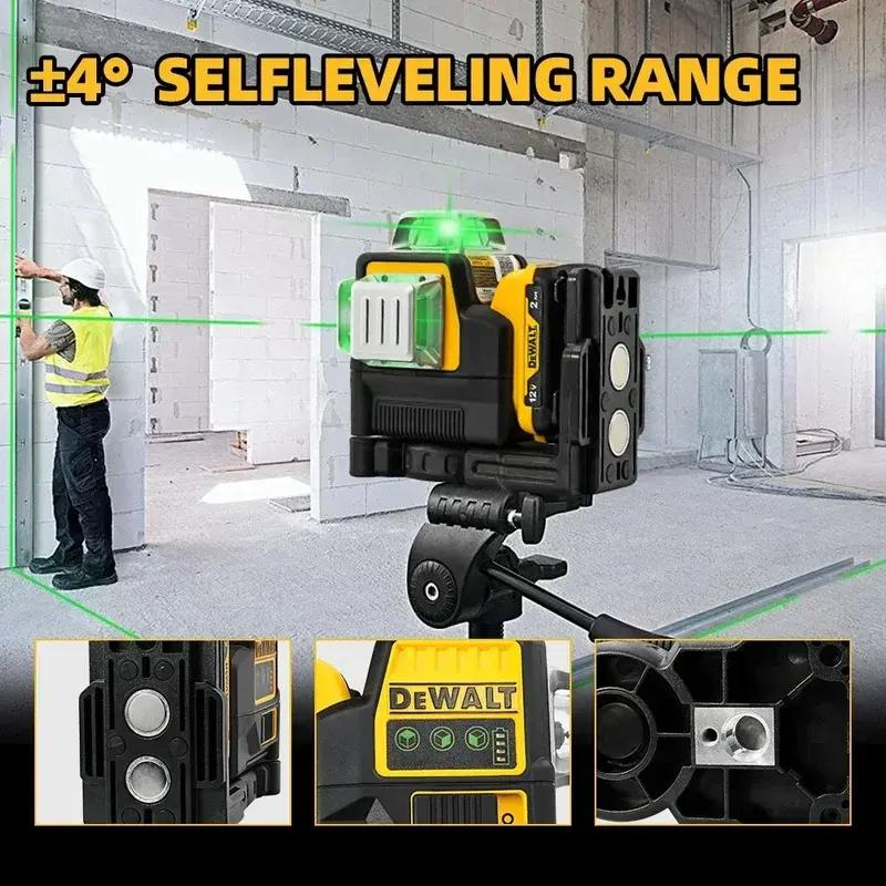 2025 Dewalt DW089LG 3 Sides*360 Degree Vertical 12 Lines Laser Level tools Horizontal Green Light Level Meter Outdoor