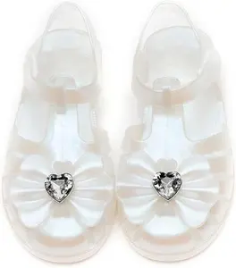 Kids Sandals Girls Summer Sandals for Toddler Costume Princess Dress Flat Breathable Waterproof Soft Jelly Shoes For Girl Closed Toe Beach Flat-Sandals For Toddler Little Kid Big Kids