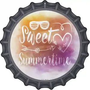 Sweet Summertime Novelty Metal Bottle Cap Sign