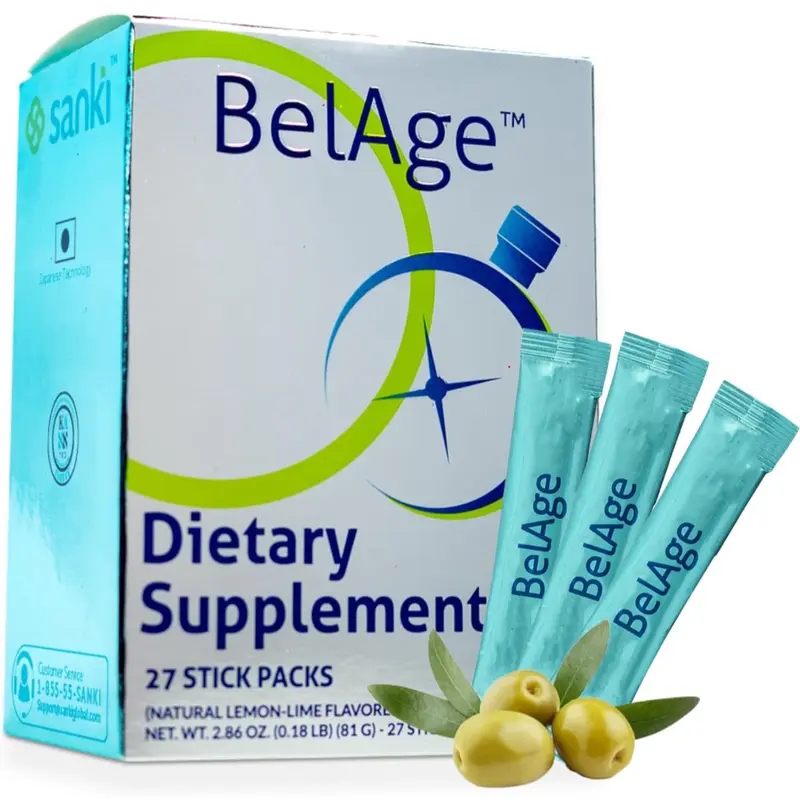 Sanki Global Belage Powdered dietary supplements with postbiotics, improves sports performance and energy, natural and gluten-free flavor, net weight of 2.86 ounces. 27 packs of stick Fitness Healthcare Optimum