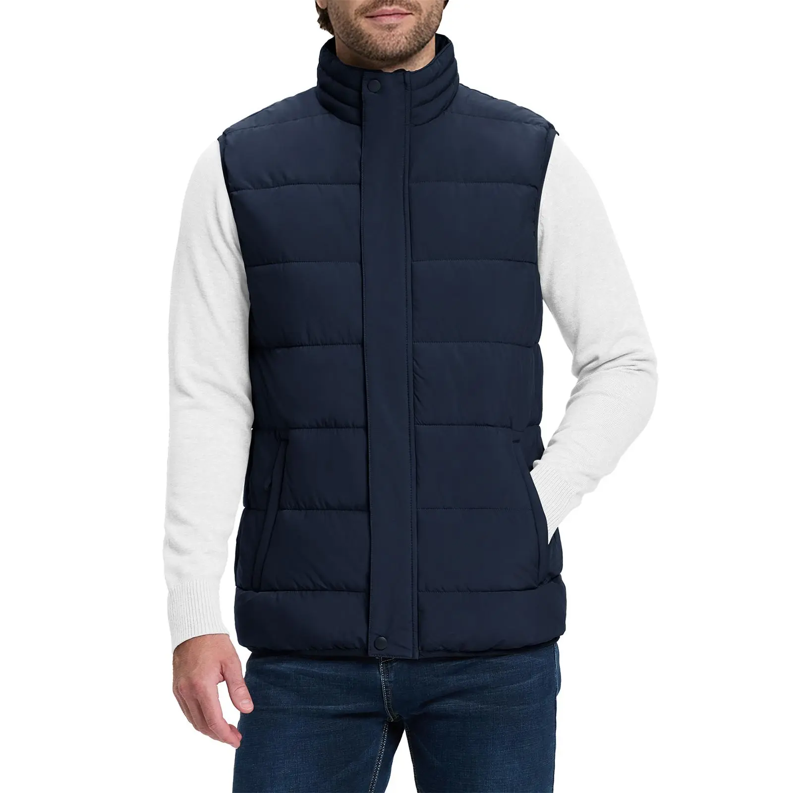 33,000ft Men's Puffer Vest Outerwear Winter Warm Padded Outdoor Casual Thick Insulated Quilted Sleeveless Jacket