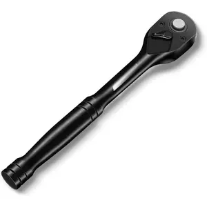 1/4 Inch Drive Ratchet, 72- Quick-Release Ratchet Wrench, 5- Swing, Reversible, Chrome Alloy Made, Black Phosphate Coating