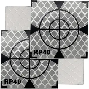 40X40MM 100PCS Reflector Targets for Total Stations Paste Up Reflector, Survey Target Mark with Black Triangle Reflective Sheet for Total Stations,White