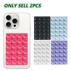 Multi-Color Smartphone Silicone Suction Cup Back Sticker, 2 Pieces, Sticky Phone Holder, Anti-Slip Car Home Universal Mobile Accessories