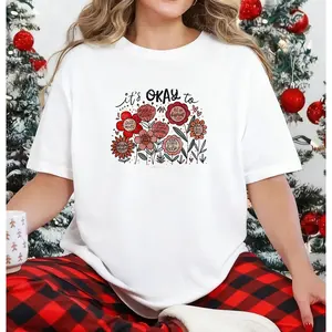 It's okay to boho floral T shirt, flowers T shirt, motivational T shirt, inspirational T shirt, kindness T shirt, t shirt Tee, mental health T shirt, affirmations