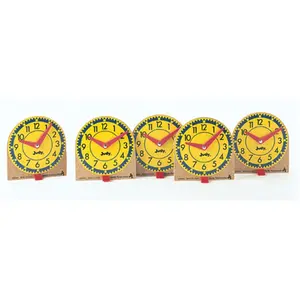212 MAIN Movable Judy Clock Teaching Aid, Frank Schaffer Publications J-209041 12-Pack Original Mini Wood Decor Clocks