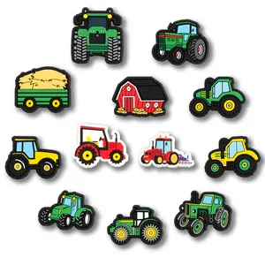 Tractor Shoe Charms Tractor 12PCS PVC Clog Pins Accessories Party Favors Birthday Gifts Holidays Decoration for Boys Women Girls