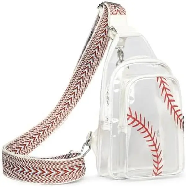 Clear Baseball Bag for Stadium Events, Clear Sling Bag Purses for women Crossbody Transparent, Crossbody Purses for Concerts