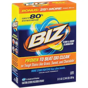 Biz Laundry Detergent Powder Booster — Best Stain & Odor Eliminator | Color Safe | HE Safe | Unscented | 37.5 oz | 1pack