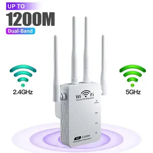 2025 ZIHNIC WiFi Extender, 1200Mbps Dual Band (5GHz/2.4GHz) Signal Booster,1.2Gbps Home Wireless Signal Booster, Repeater with Ethernet Port for Home, Gifts