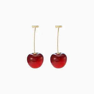 Cider [one-size] Cute Cherry Drop Earrings