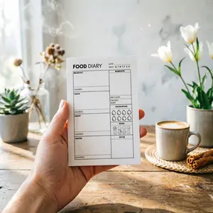 10 Sheets Food Diary, Daily Diet Calorie Exercise Tracker, Weight Loss Health Management Tool, Meal Snack Water Record, Calorie Calculator Fitness Log