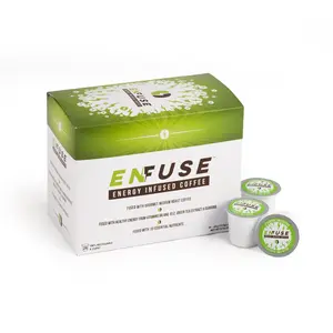 EnFuse Energy Infused Coffee Pods - Medium Roast Arabica Beans with 15 Essential Vitamins & Minerals - Healthy Energy Boost |  Single-Serving