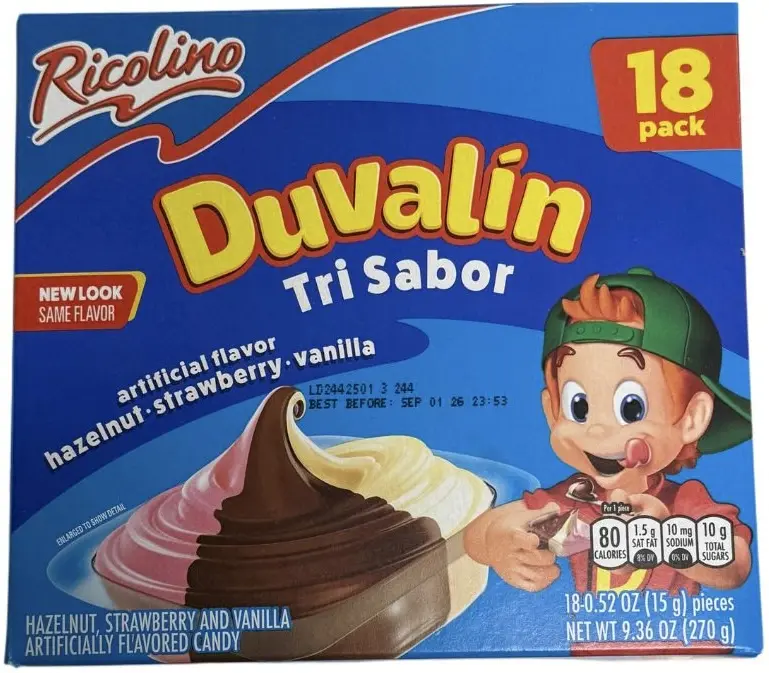 Ricolino Duvalín Tri Sabor Hazelnut, Strawberry & Vanilla Candy – 18 Pack (9.36 oz / 270 g)