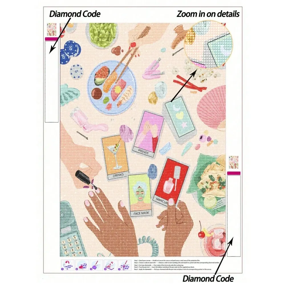 5D DIY Diamond Painting, Diamond Painting Kits, Party Scene Diamond Painting Set, Colorful And Cheerful Women's Party Poster, High-Definition Diamonds, Handmade Decorative Paintings, Full Mosaic Diamond Set, To Exercise DIY Skills, Craft
