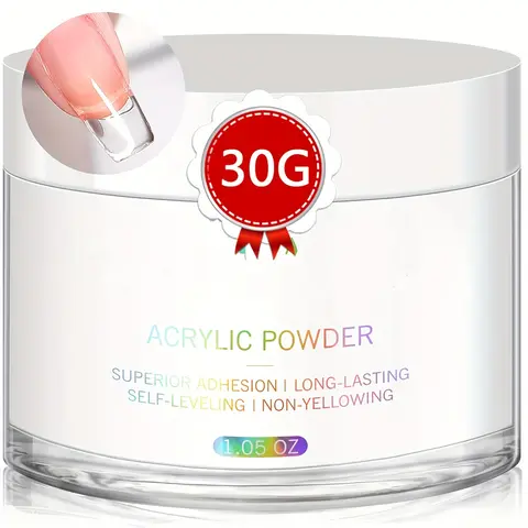 Professional Salon Quality Acrylic Nail Powder, 30g Transparent Acrylic Nails Extension Kit, No Lamp Needed, Perfect for Salon & Home Use Powder, Acrylic Nail Extensions, Acrylic Nail Supplies