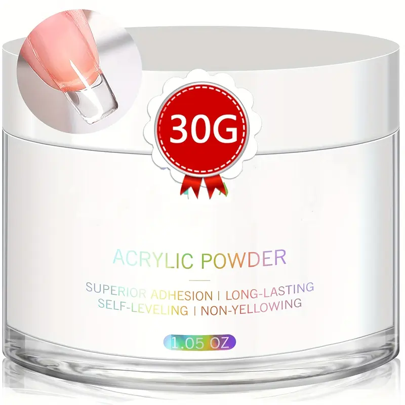 Professional Salon Quality Acrylic Nail Powder, 30g Transparent Acrylic Nails Extension Kit, No Lamp Needed, Perfect for Salon & Home Use Powder, Acrylic Nail Extensions, Acrylic Nail Supplies