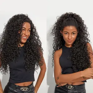 Sway Hair Water Wave Lace Front Wig 200% Density 13x4 Deep Curly Wave HD Transparent Lace Frontal Pure Human Hair Wigs Dark Brown Bob-Afro Curly Wig Bouncy Loose Body Wave Bob Humen Hair For Women  Limited-Time Natural Black Burmese Curly