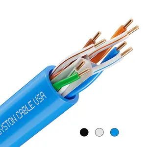 Syston Cat6a CMP Ethernet Cable Bulk UTP Plenum Rated 23AWG Solid Copper 700MHz 10Gbps  UV Resistant for Indoor Outdoor PoE++ RJ45 LAN Gaming Office Data Centers