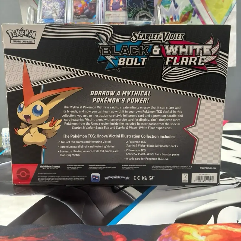Pokmon Scarlet & Violet Black & White Flare Victini Illustration  Collection Trading Card Game Set - TikTok Shop