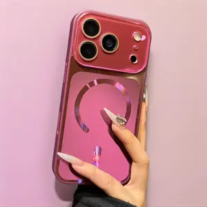 Starry Orange Matte Magnetic Case for IP17ProMax & IP16Pro Large View 15Promax 14 13Matte Finish Phone Protection with Magnetic Feature