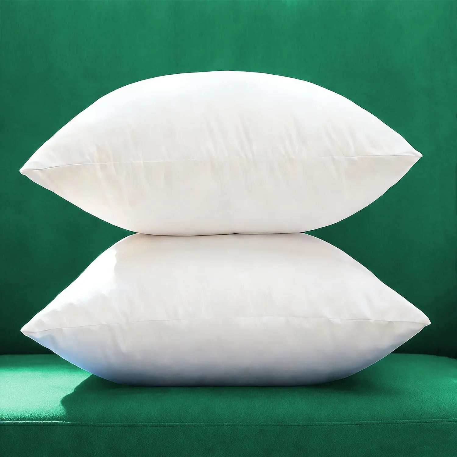 Set of 2 Thick and Full Plump Cotton Fabric Throw Pillow Inserts Cushion Filler 18 X 18 Inches