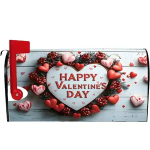 Valentine's Day Garden Theme Magnetic Mailbox Cover, Cute Heart Design, Durable and Fashionable, Perfect Gift for Loved Ones, Easy Installation