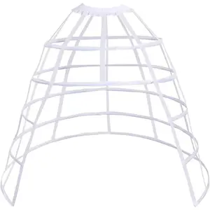 Victorian Petticoat Hoop Skirt Adjustable Bustle Cage Skirt for Wedding, Historical