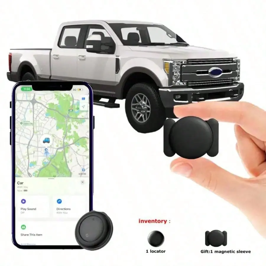 GPS Tracker For Car,Mini Trackers Device With Weatherproof -No Monthly Fee-Best Hidden GPS Trackers,Anti-Lost Device,Works With Apple Find My Gift