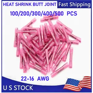 500/ Heat Shrink Butt Splice Wire Connector Insulated Waterproof Crimp Terminals