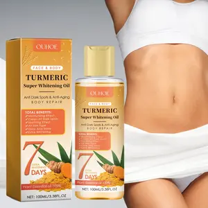 OUHOE Turmeric Facial & Body Oil - Moisturizing Turmeric Oil, Hydrating Brightening Formula, Non-Greasy Moisturizer for Even Skin Tone & Glowing Complexion