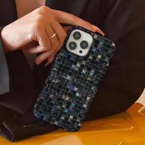 Colorful mosaic grid design, durable and shock-absorbing glossy 2-in-1 phone case, suitable for iPhone 17, 16, 15, 14, 13, 12, 11 X, Samsung and other series models, can be given as a holiday gift to friends or home