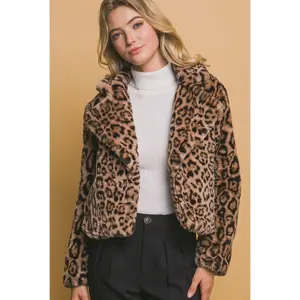 Leopard Print Faux Fur Jacket