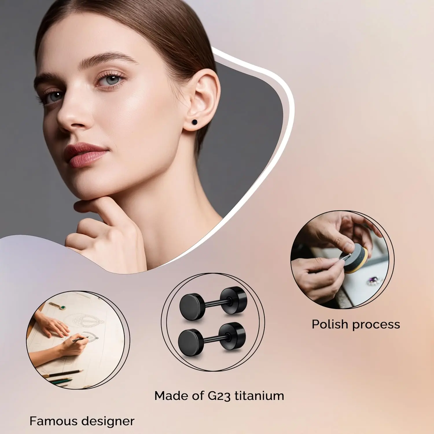 Unisex Elegant Dot Shape Titanium Stud Earrings - 20g Hypoallergenic, Nickel-Free Lead-Free Implant Grade, Threaded Secure Swivel Flat Back Screw-On, 3mm-5mm Sizes (4mm Option) for Helix Tragus Cartilage, Ideal for Anniversary Dances Daily Wear