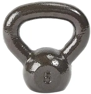Signature Fitness Kettlebell Solid Smooth Adjustable/Cast Iron/Rubber Base for Strength Training Home Gym 5lbs