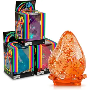 ZANOK Dream Drop Squeeze Squishies Glitter Squishies Slow Rising Easter Party Favors Stress Balls Fidget Sensory Toys for Kids Teens Adults Anxiety Relief Drop Shape Fidgets for Classroom Prize Box Orange