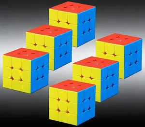6PCS 3x3 Speed Cube Pack - Stickerless Magic Cube Party Favors for Kids & Adults