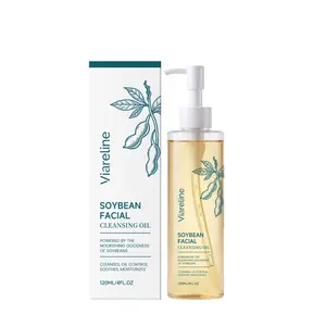 Viareline Soybean Cleansing & Makeup Remover Oil, Gentle Easy Rinse Formula, Deeply Clean Residual Facial Makeup