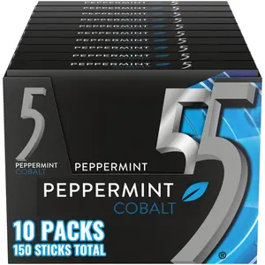 5 GUM Wintermint Ascent Sugar Free Chewing Gum Bulk, 15 Stick Box (Pack of 10)