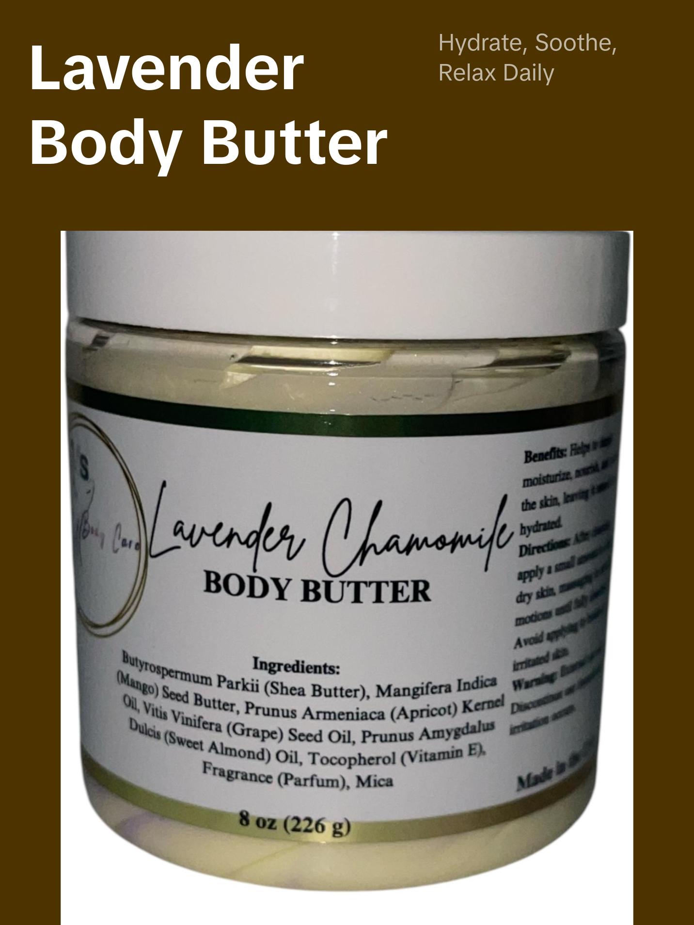 Lavender Chamomile Body Butter for Deep Hydration and Nourishment Body Care Lotions Apricot Blend