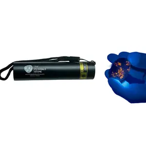 Powerful Mini 365nm UV Flashlight with patented lens filter - Includes Yooperlite Stone