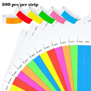 100pcs Fluorescent Wristbands, Neon Glow Bracelets for Party, Music Festival, Rave & Events, Elastic Colored Armbands for Ticket Admission