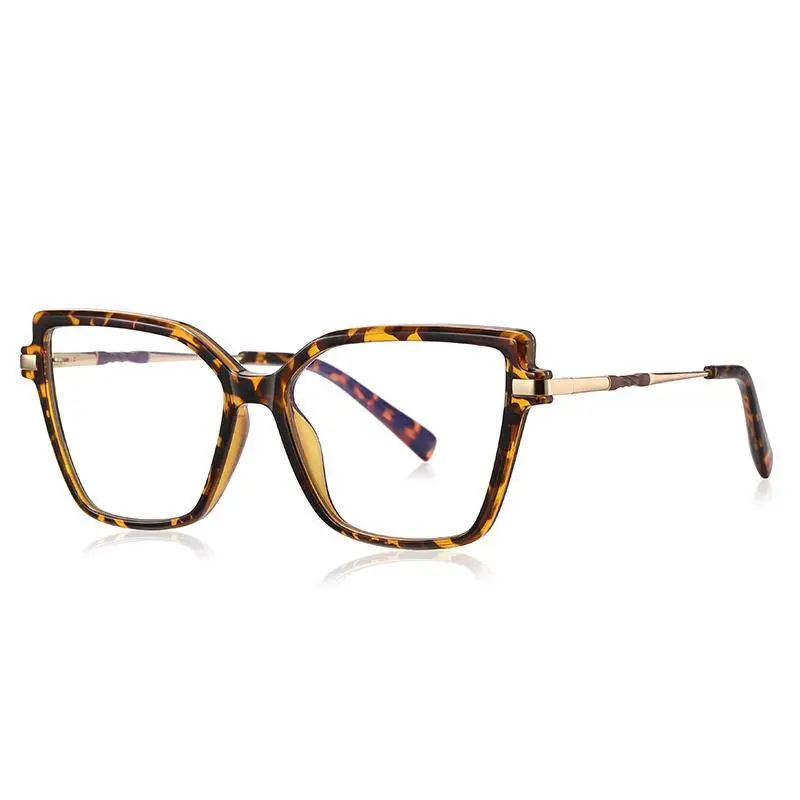 CLLOIO Premium Square Cat Eye Reading Glasses Fashion Women's Large Frame Myopia Glasses Anti Blue Light Prescription Eyeglasses