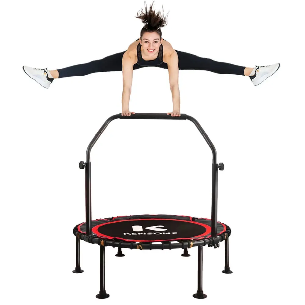Kensone 40/48'' Mini Bungee Rebounder for Adults, 450/550LBS Silent Fitness Trampoline, Adjustable Handle