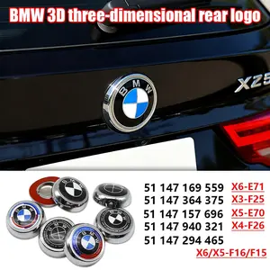 Car 3D Stereo Emblem Decal, Front Rear Car Decoration, Engine Hood Trunk Badge, Metal Texture Emblem, Upgrade Accessories for BMW X6(E71) / X3(F25) / X5(E70) / X4(F26) / X6/X5(F16/F15)